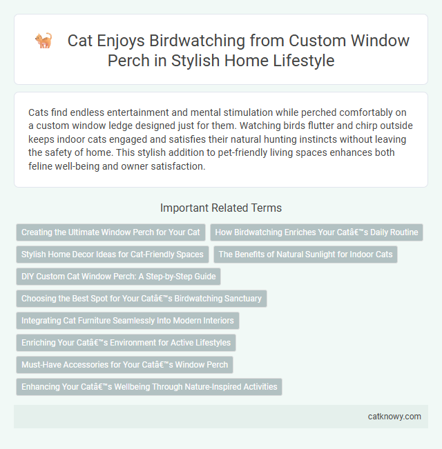 Cat Enjoys Birdwatching from Custom Window Perch in Stylish Home Lifestyle