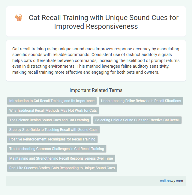 Cat Recall Training with Unique Sound Cues for Improved Responsiveness