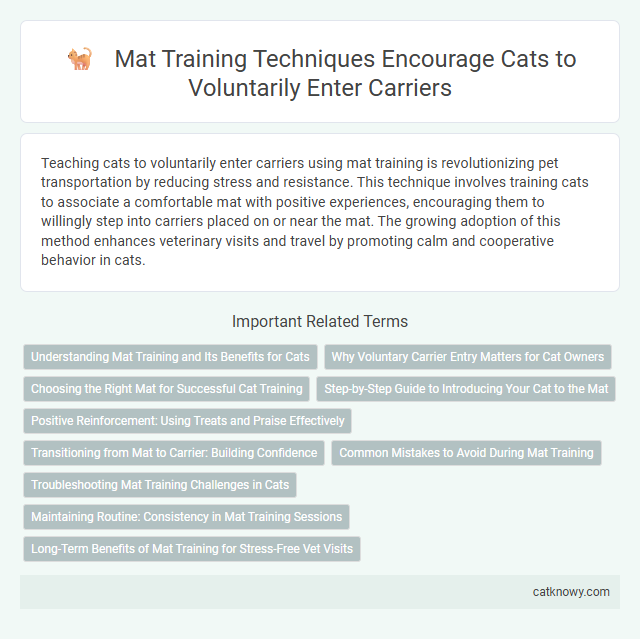 Mat Training Techniques Encourage Cats to Voluntarily Enter Carriers