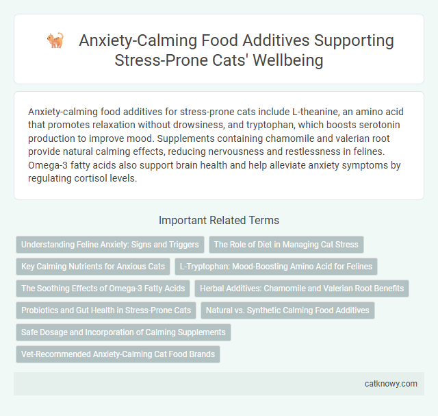 Anxiety-Calming Food Additives Supporting Stress-Prone Cats' Wellbeing