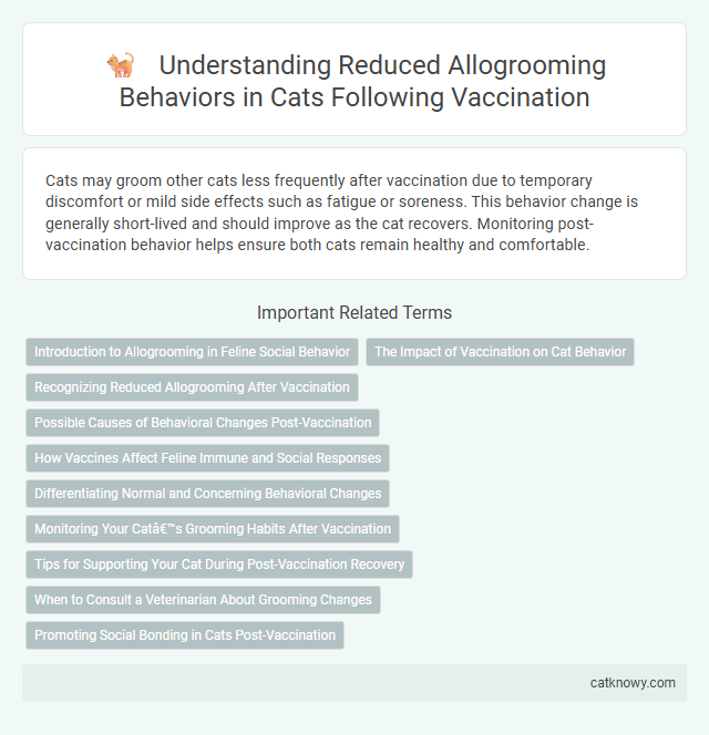 Understanding Reduced Allogrooming Behaviors in Cats Following Vaccination