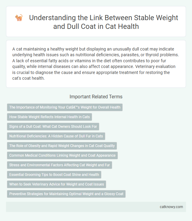 Understanding the Link Between Stable Weight and Dull Coat in Cat Health