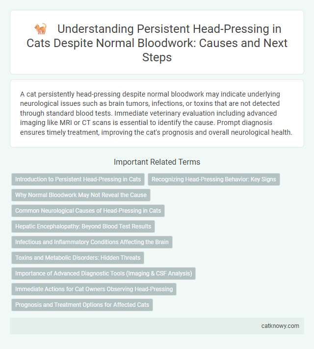 Understanding Persistent Head-Pressing in Cats Despite Normal Bloodwork: Causes and Next Steps