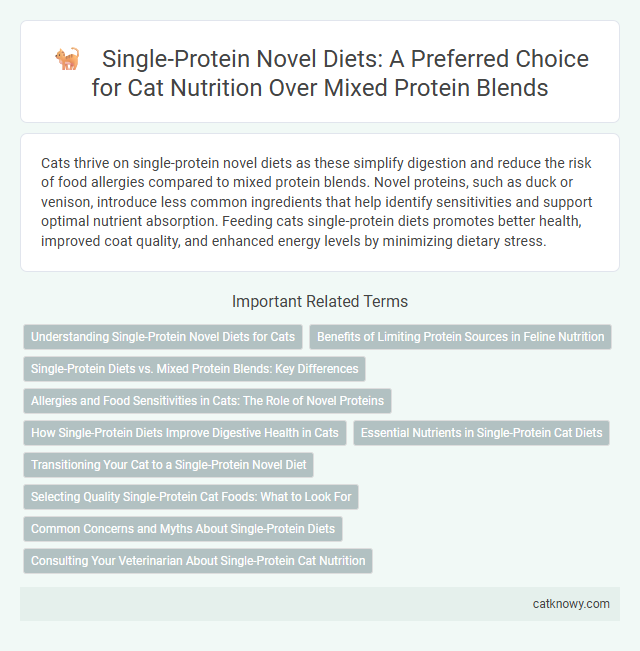 Single-Protein Novel Diets: A Preferred Choice for Cat Nutrition Over Mixed Protein Blends