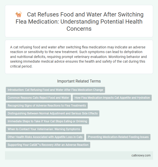 Cat Refuses Food and Water After Switching Flea Medication: Understanding Potential Health Concerns