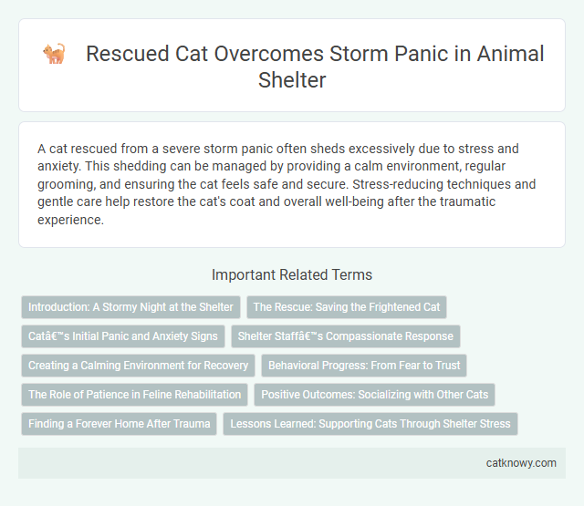 Rescued Cat Overcomes Storm Panic in Animal Shelter