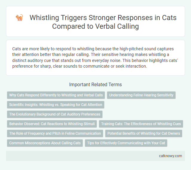 Whistling Triggers Stronger Responses in Cats Compared to Verbal Calling