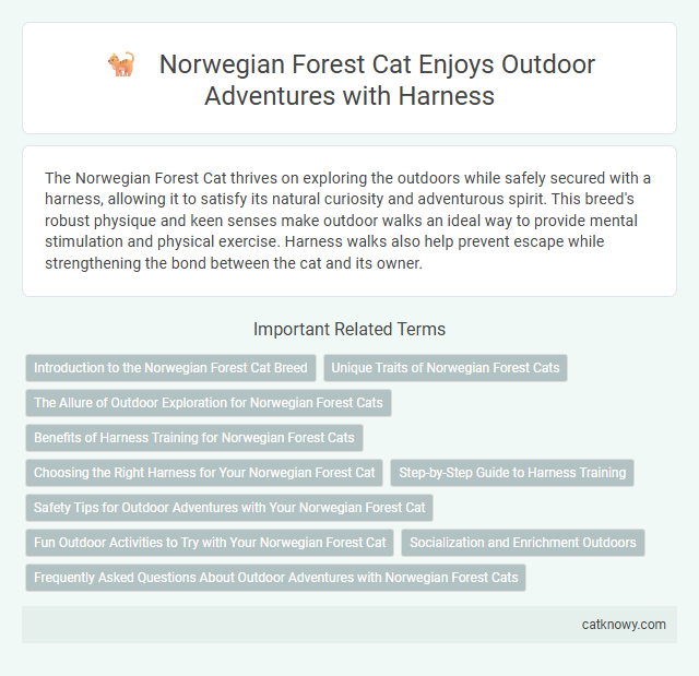 Norwegian Forest Cat Enjoys Outdoor Adventures with Harness