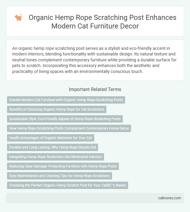 Organic Hemp Rope Scratching Post Enhances Modern Cat Furniture Decor