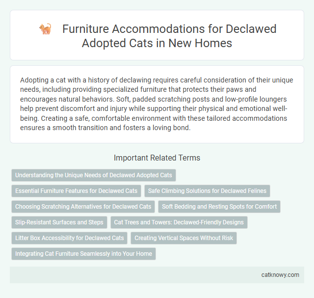 Furniture Accommodations for Declawed Adopted Cats in New Homes