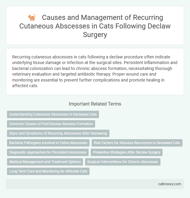 Causes and Management of Recurring Cutaneous Abscesses in Cats Following Declaw Surgery