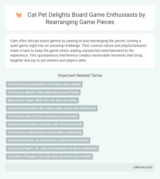 Cat Pet Delights Board Game Enthusiasts by Rearranging Game Pieces
