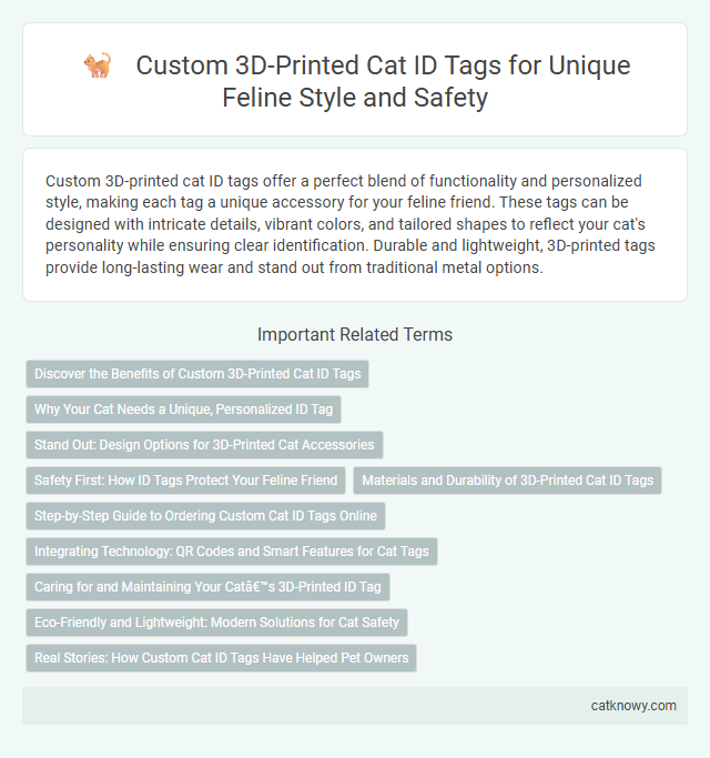 Custom 3D-Printed Cat ID Tags for Unique Feline Style and Safety