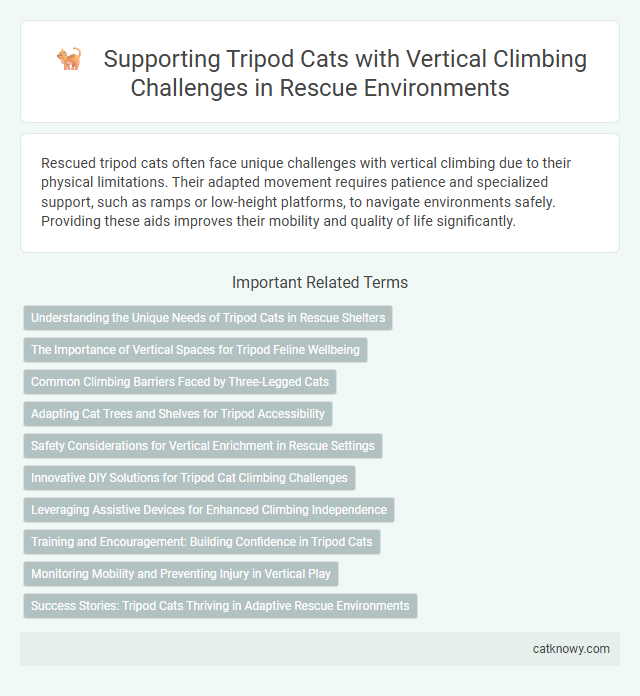 Supporting Tripod Cats with Vertical Climbing Challenges in Rescue Environments