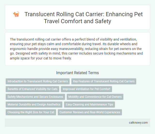 Translucent Rolling Cat Carrier: Enhancing Pet Travel Comfort and Safety