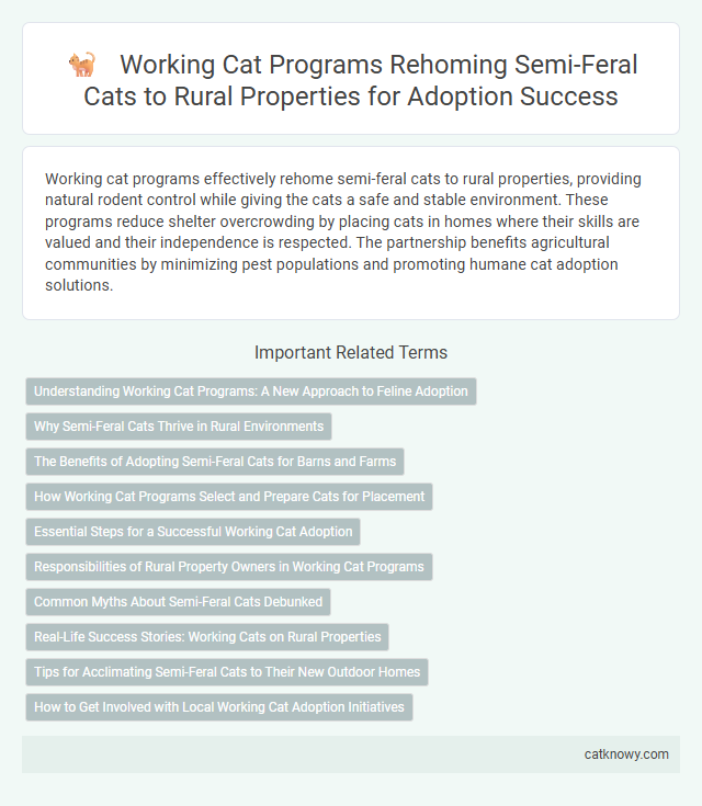 Working Cat Programs Rehoming Semi-Feral Cats to Rural Properties for Adoption Success