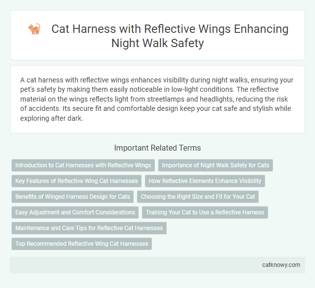 Cat Harness with Reflective Wings Enhancing Night Walk Safety
