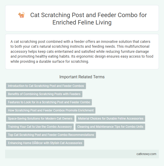 Cat Scratching Post and Feeder Combo for Enriched Feline Living