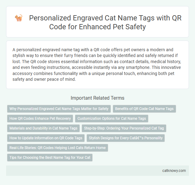 Personalized Engraved Cat Name Tags with QR Code for Enhanced Pet Safety