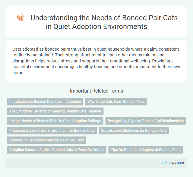 Understanding the Needs of Bonded Pair Cats in Quiet Adoption Environments