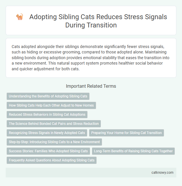 Adopting Sibling Cats Reduces Stress Signals During Transition