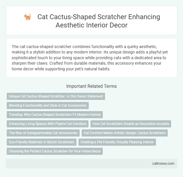 Cat Cactus-Shaped Scratcher Enhancing Aesthetic Interior Decor