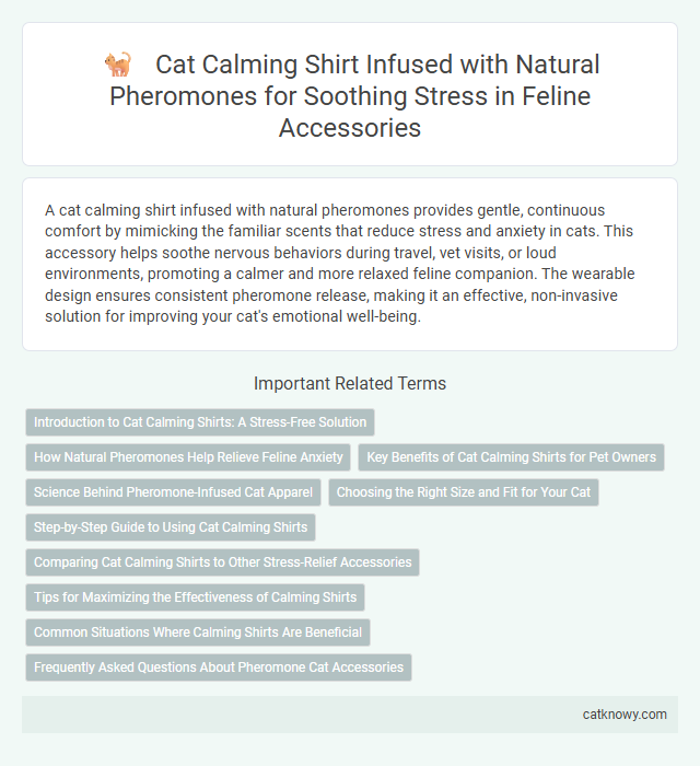 Cat Calming Shirt Infused with Natural Pheromones for Soothing Stress in Feline Accessories