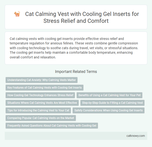 Cat Calming Vest with Cooling Gel Inserts for Stress Relief and Comfort