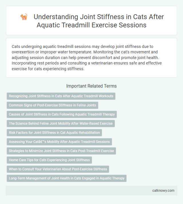 Understanding Joint Stiffness in Cats After Aquatic Treadmill Exercise Sessions