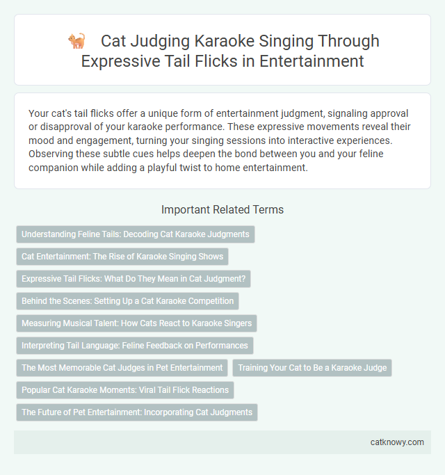 Cat Judging Karaoke Singing Through Expressive Tail Flicks in Entertainment