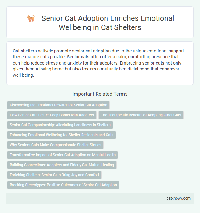 Senior Cat Adoption Enriches Emotional Wellbeing in Cat Shelters