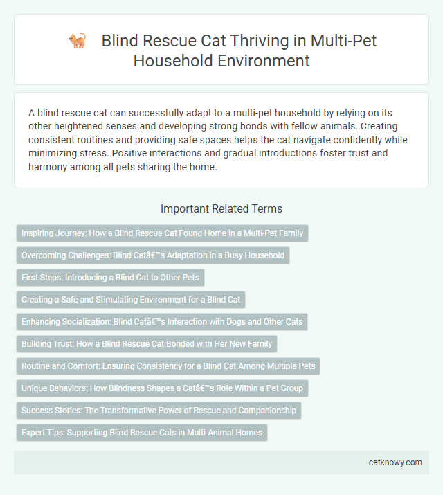 Blind Rescue Cat Thriving in Multi-Pet Household Environment