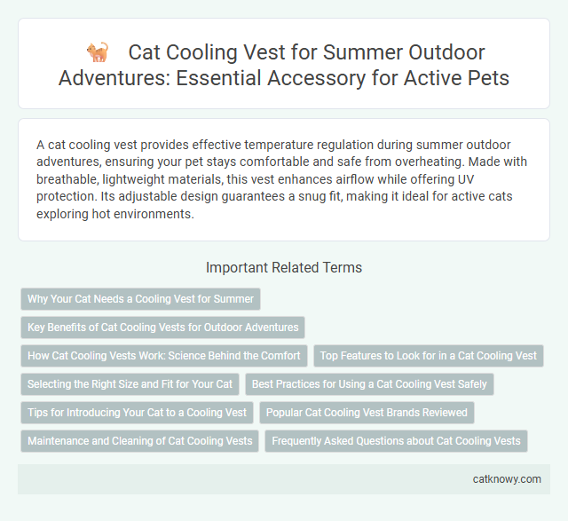 Cat Cooling Vest for Summer Outdoor Adventures: Essential Accessory for Active Pets