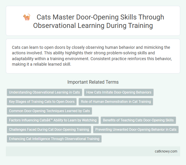 Cats Master Door-Opening Skills Through Observational Learning During Training
