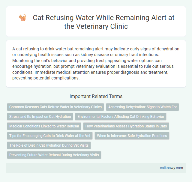 Cat Refusing Water While Remaining Alert at the Veterinary Clinic