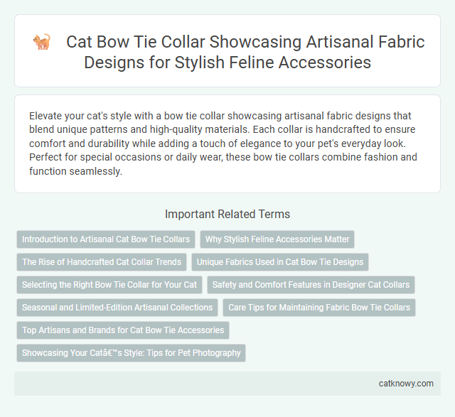 Cat Bow Tie Collar Showcasing Artisanal Fabric Designs for Stylish Feline Accessories