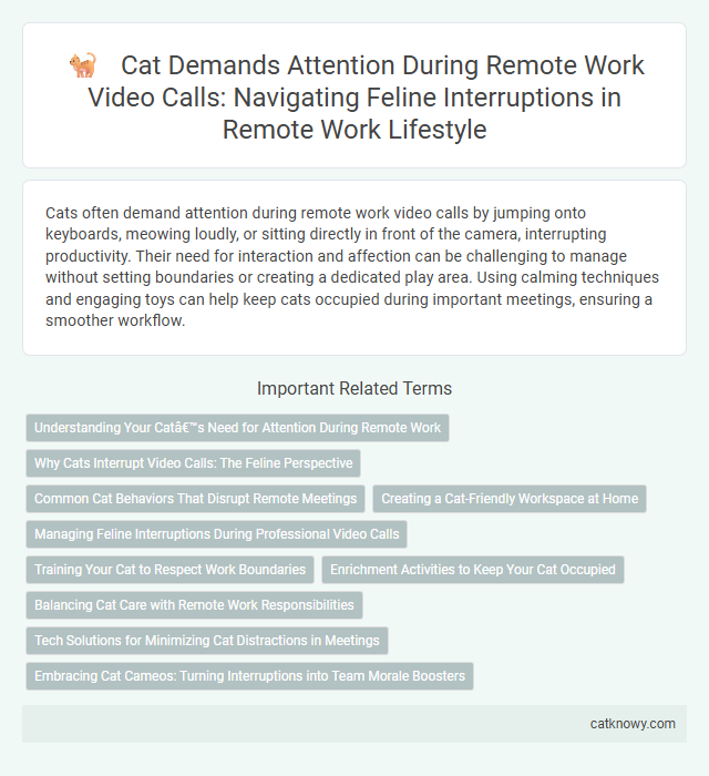 Cat Demands Attention During Remote Work Video Calls: Navigating Feline Interruptions in Remote Work Lifestyle