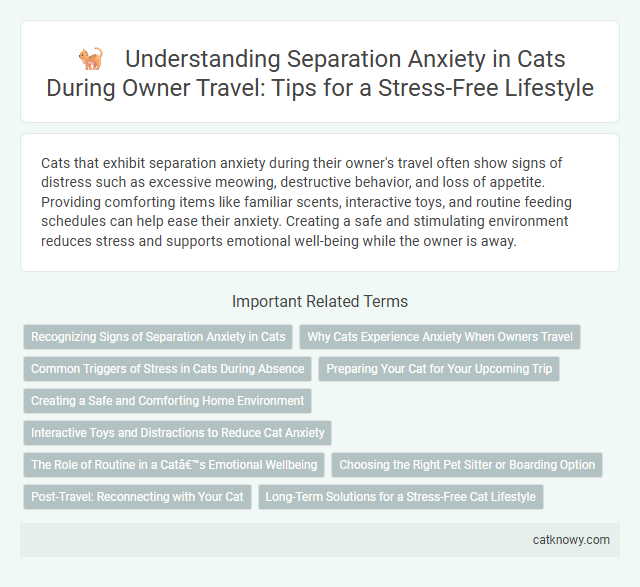 Understanding Separation Anxiety in Cats During Owner Travel: Tips for a Stress-Free Lifestyle