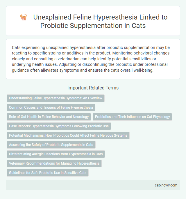 Unexplained Feline Hyperesthesia Linked to Probiotic Supplementation in Cats