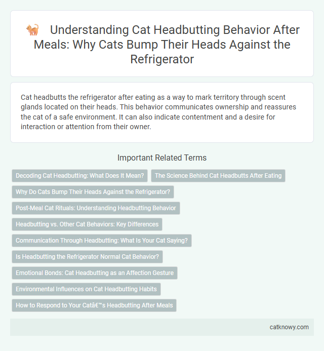 Understanding Cat Headbutting Behavior After Meals: Why Cats Bump Their Heads Against the Refrigerator