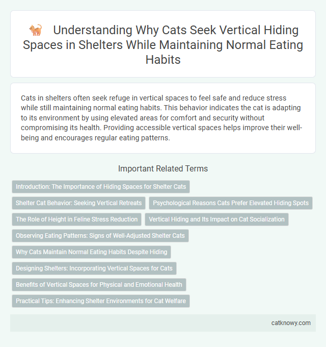 Understanding Why Cats Seek Vertical Hiding Spaces in Shelters While Maintaining Normal Eating Habits