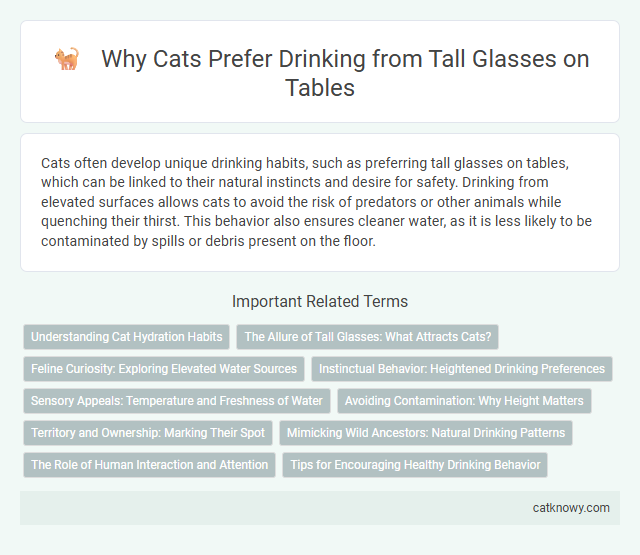 Why Cats Prefer Drinking from Tall Glasses on Tables
