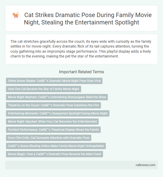 Cat Strikes Dramatic Pose During Family Movie Night, Stealing the Entertainment Spotlight
