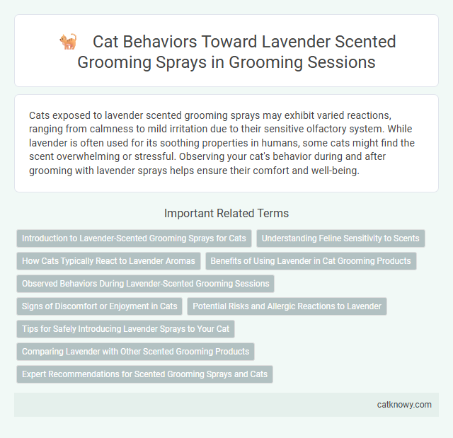 Cat Behaviors Toward Lavender Scented Grooming Sprays in Grooming Sessions