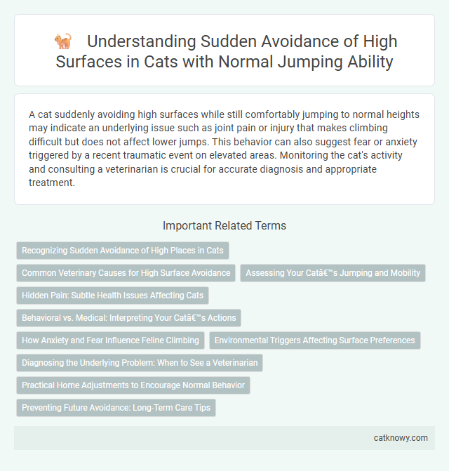 Understanding Sudden Avoidance of High Surfaces in Cats with Normal Jumping Ability