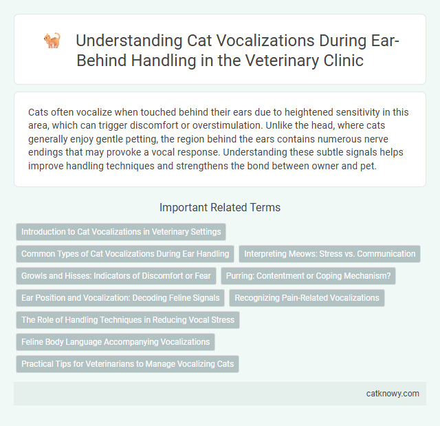 Understanding Cat Vocalizations During Ear-Behind Handling in the Veterinary Clinic