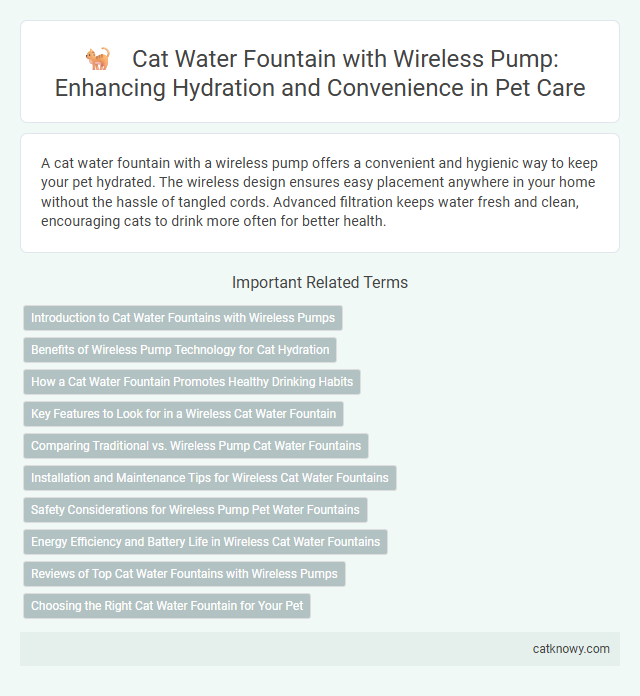 Cat Water Fountain with Wireless Pump: Enhancing Hydration and Convenience in Pet Care