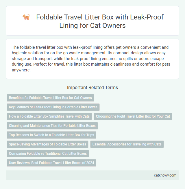 Foldable Travel Litter Box with Leak-Proof Lining for Cat Owners