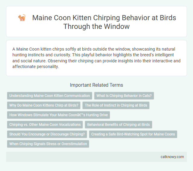Maine Coon Kitten Chirping Behavior at Birds Through the Window