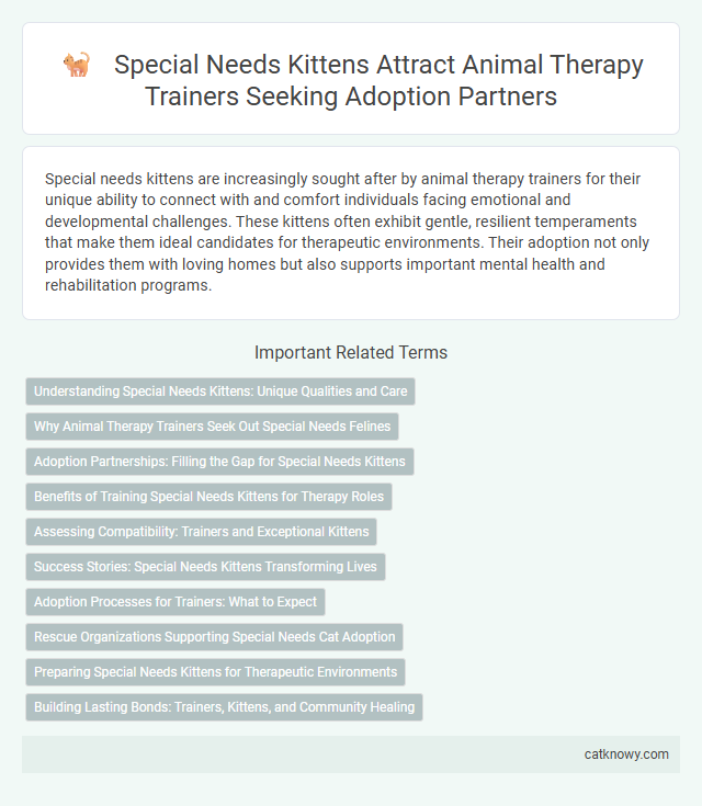 Special Needs Kittens Attract Animal Therapy Trainers Seeking Adoption Partners